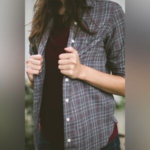 Tradlands Brunswick shirt, green/gray plaid, size S, UEC